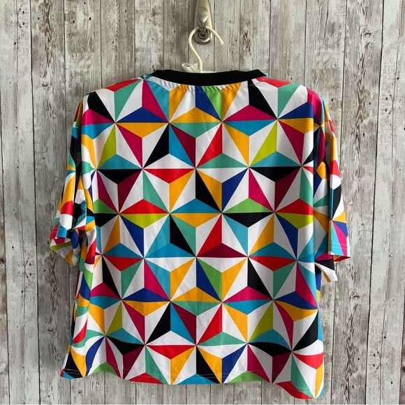 Disney Epcot Spaceship Earth Geometric Print Top Women’s Small - Picture 2 of 5